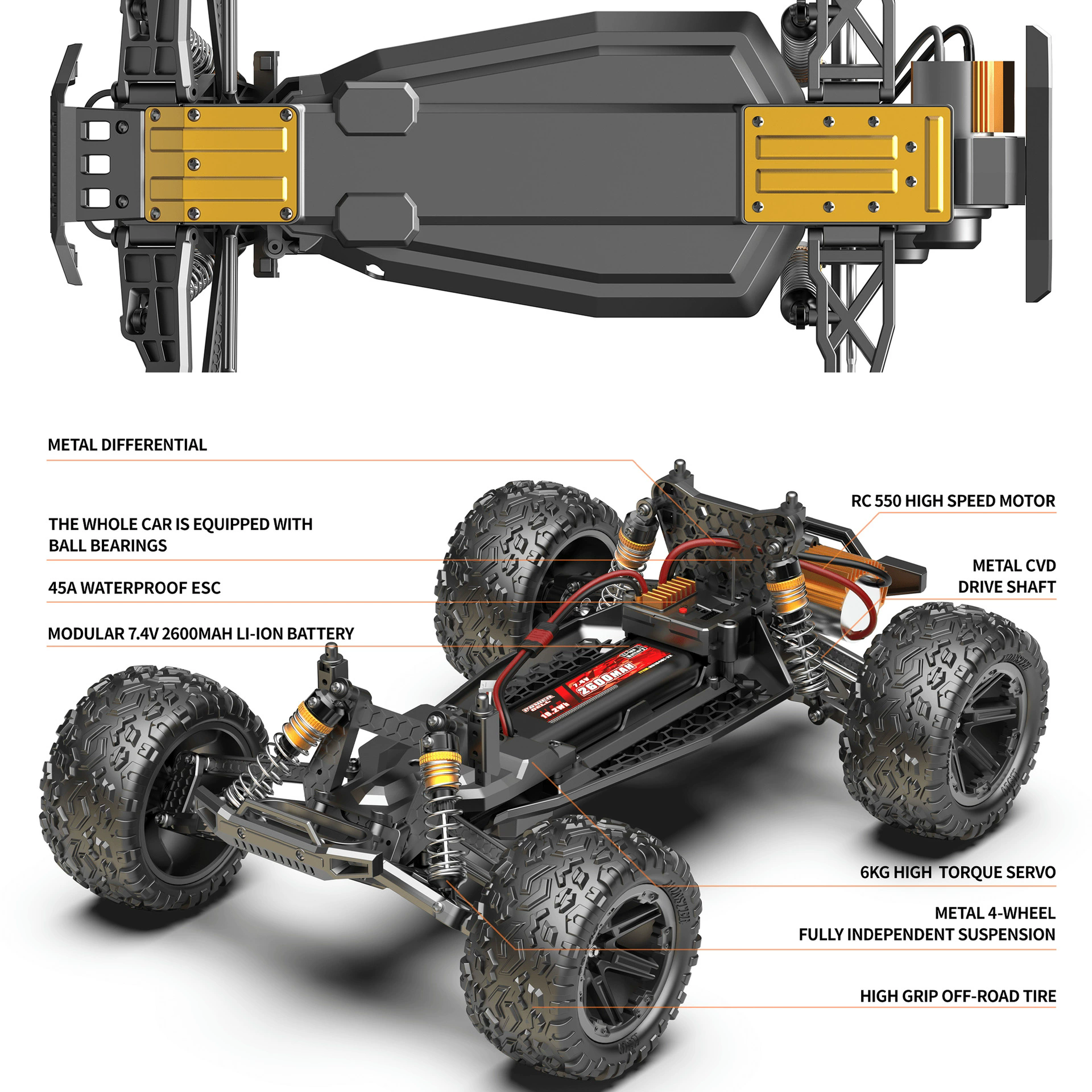 1:8 Large Size RC Car 60KM/H H - Rc Hobby Pro avis et prix
