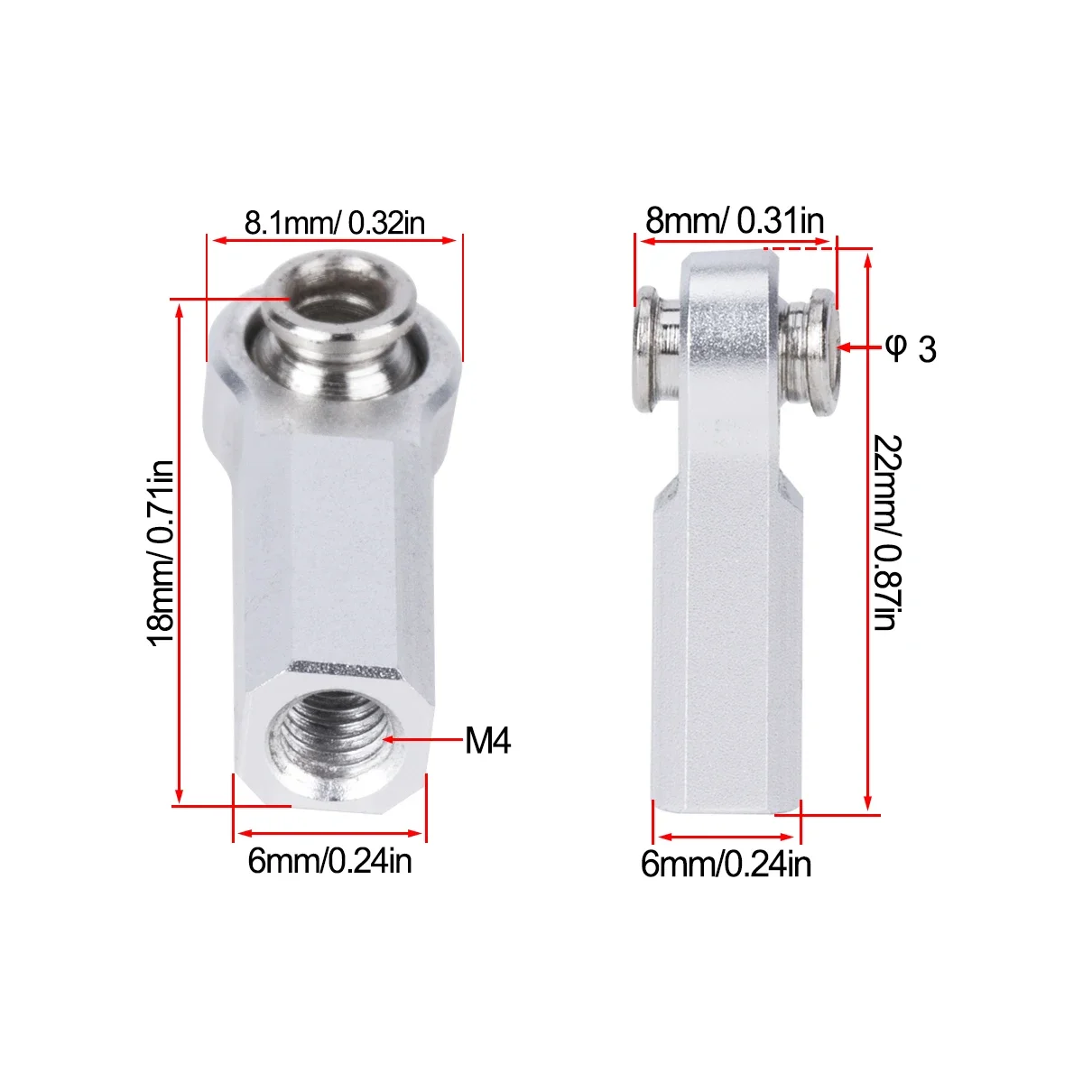 4Pcs Metal M4 Link Rod Joint B - Rc Crawler 4X4 avis et prix