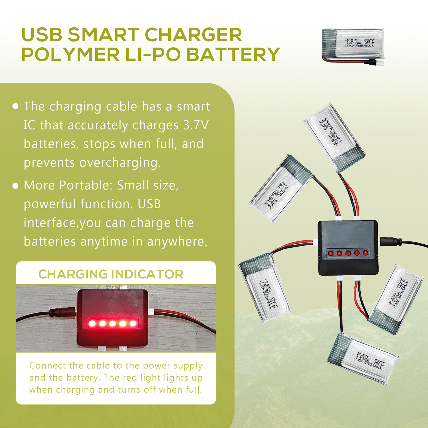 5Pcs 3.7V 500mAh LiPo Batterie - Rc Hobby Charger avis et prix